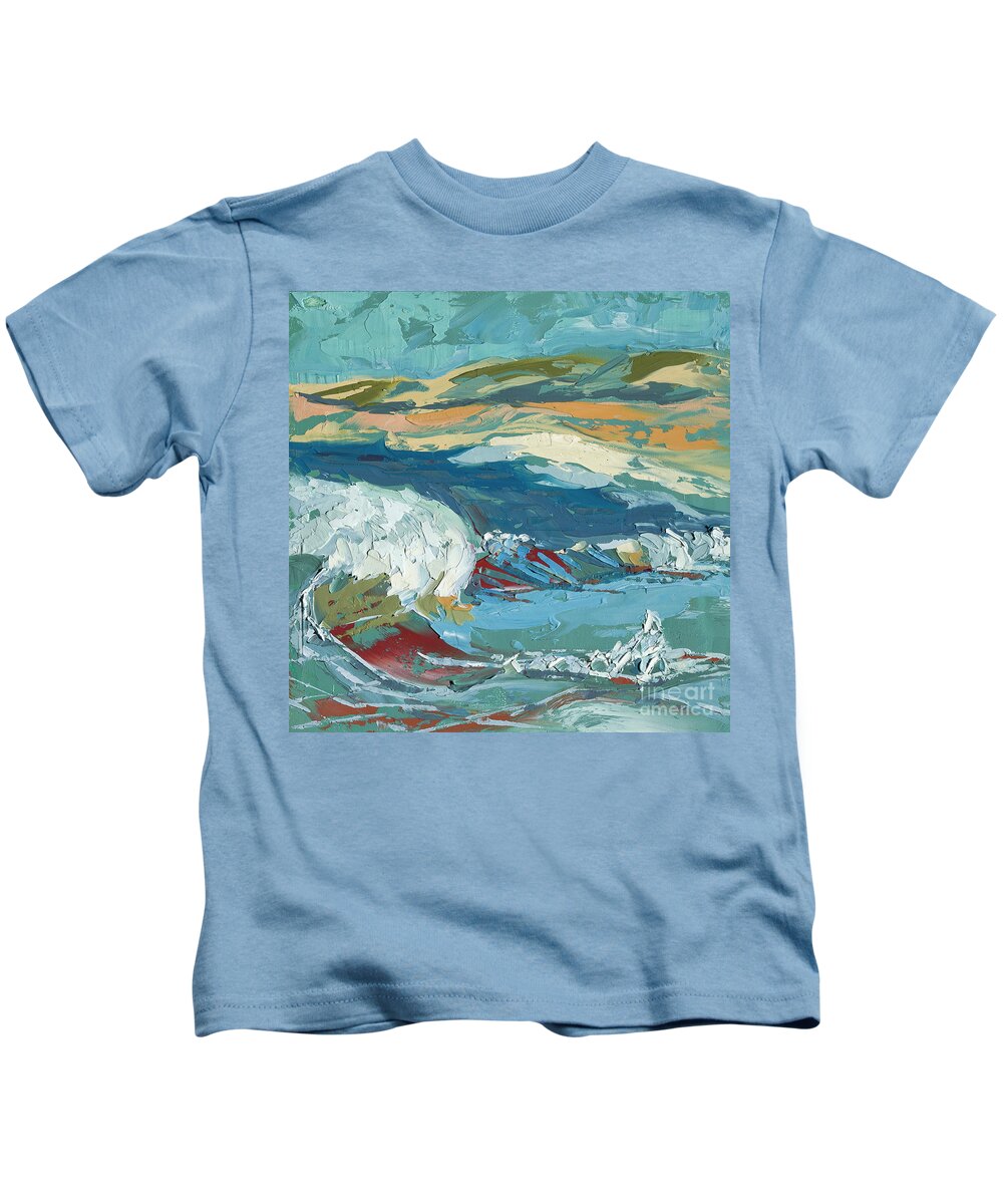 Ocean Kids T-Shirt featuring the painting Wave Abstraction by PJ Kirk