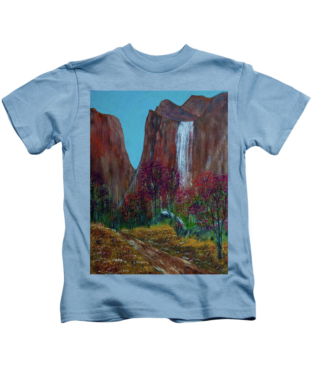 Yosemite Kids T-Shirt featuring the painting Yosemite Valley by Randy Sylvia