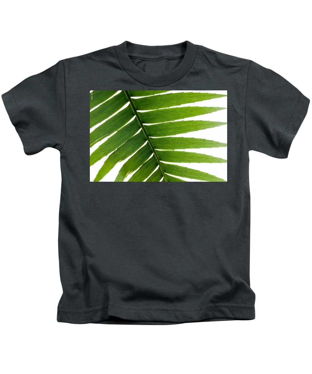 Floral Kids T-Shirt featuring the photograph A Green Leaf #1 by Alexander Fedin