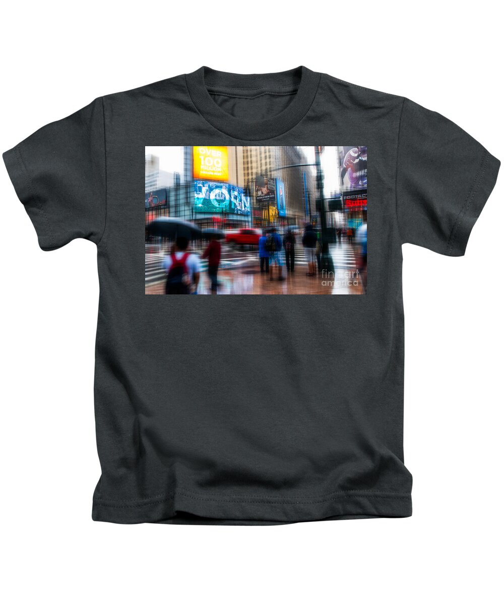 Nyc Kids T-Shirt featuring the photograph A Rainy Day In New York #1 by Hannes Cmarits