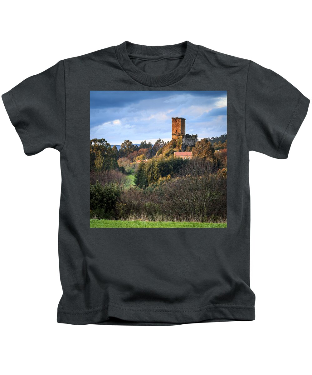 Galicia Kids T-Shirt featuring the photograph Andrade's Castle Galicia Spain #1 by Pablo Avanzini
