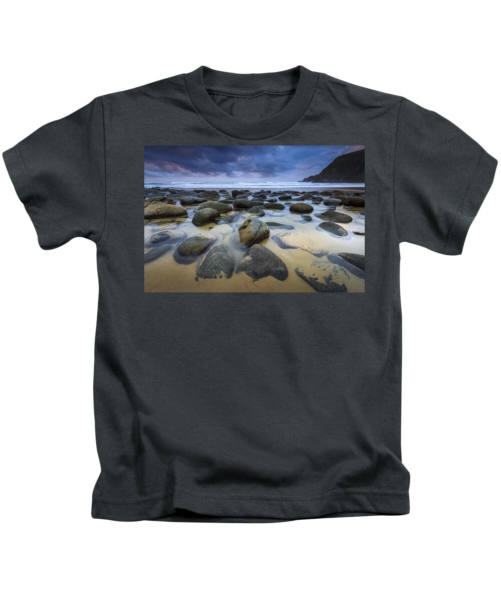 Campelo Kids T-Shirt featuring the photograph Campelo Beach Galicia Spain #1 by Pablo Avanzini