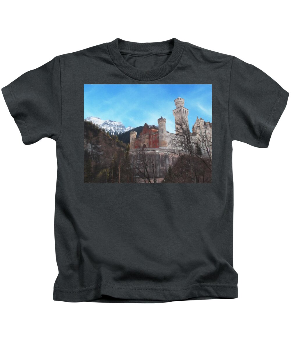 Castle Kids T-Shirt featuring the photograph Neuschwanstein Castle #1 by Shirley Radabaugh