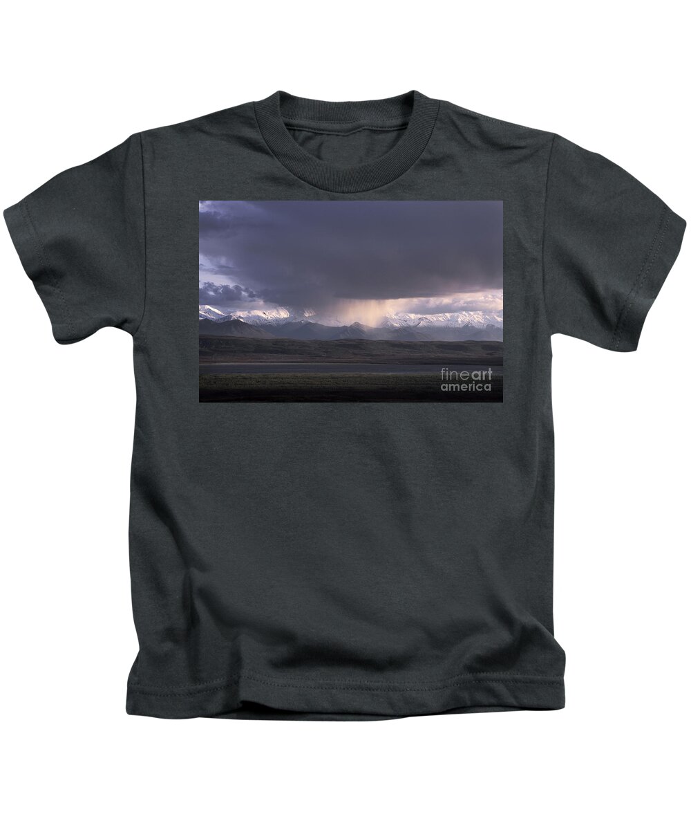 Denali National Park Kids T-Shirt featuring the photograph Rain Squall #1 by Ron Sanford
