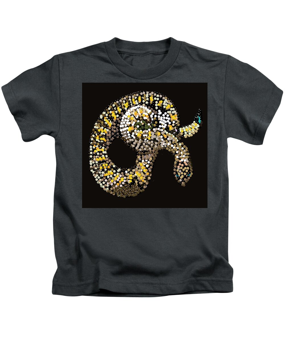 Snake Kids T-Shirt featuring the digital art Rattlesnake Bedazzled #1 by R Allen Swezey