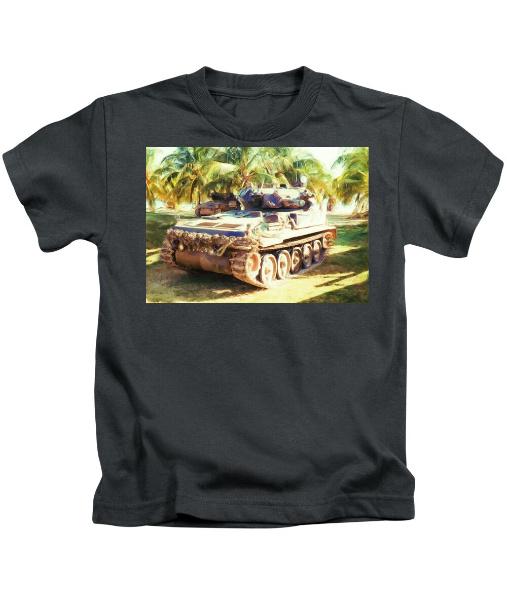 Army Kids T-Shirt featuring the mixed media Scorpion CVRT by Roy Pedersen