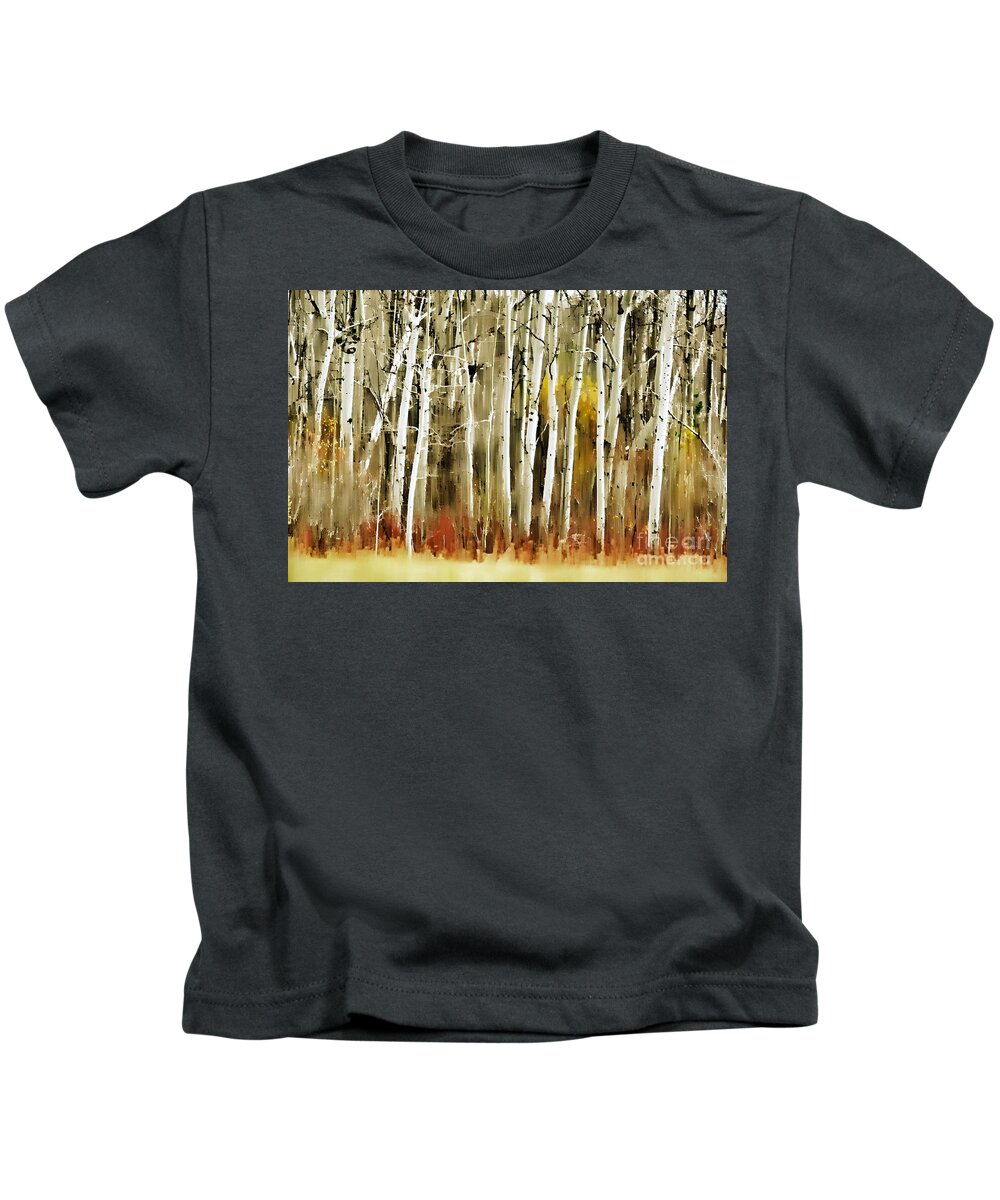 Birch Kids T-Shirt featuring the photograph The Birches by Andrea Kollo