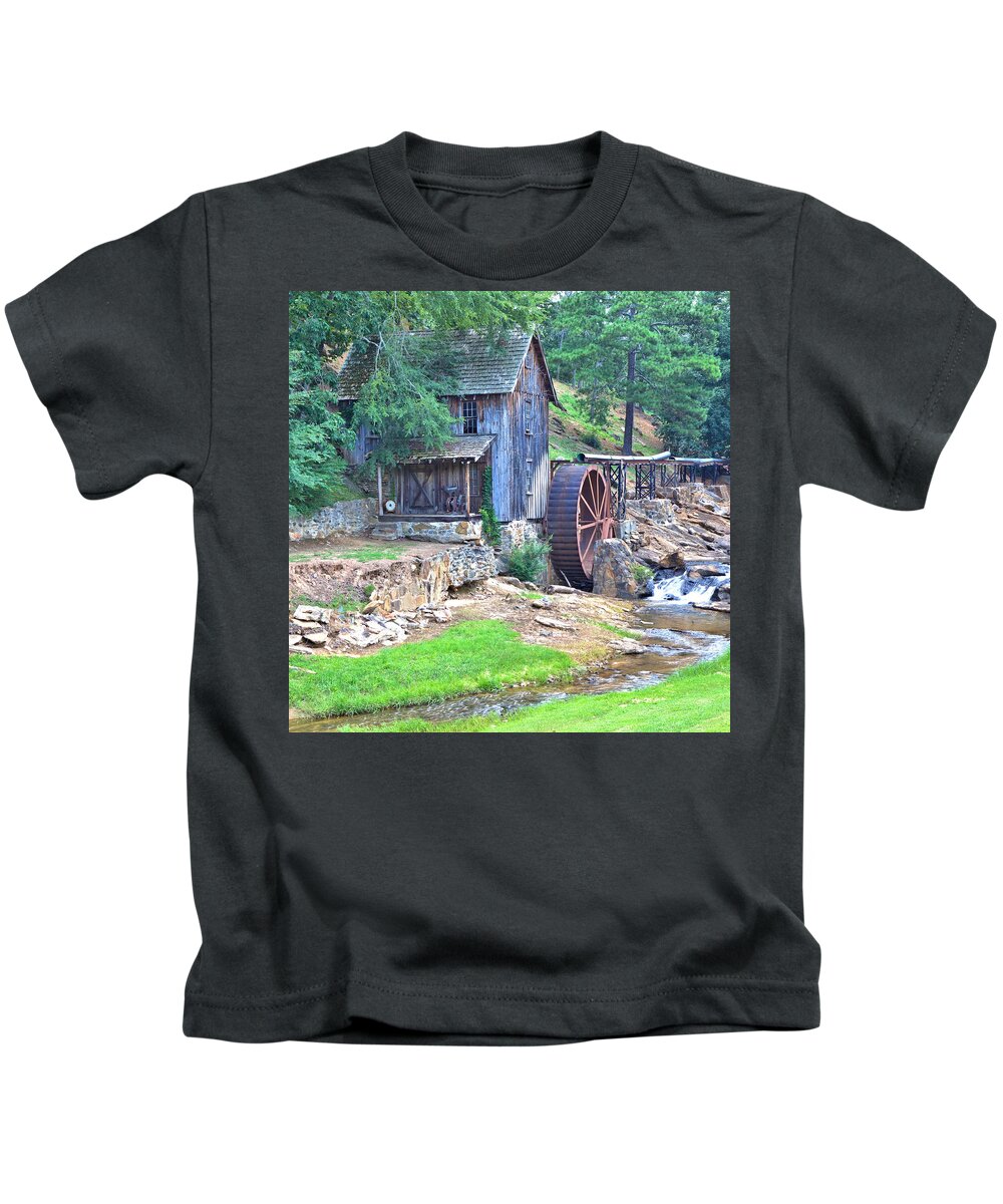 10385 Kids T-Shirt featuring the photograph Sixes Mill On Dukes Creek - Square by Gordon Elwell