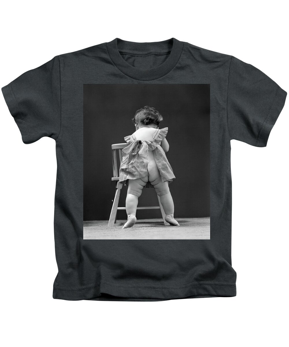 1940s Back End View Of Nude Girl Baby Kids T-Shirt by Vintage