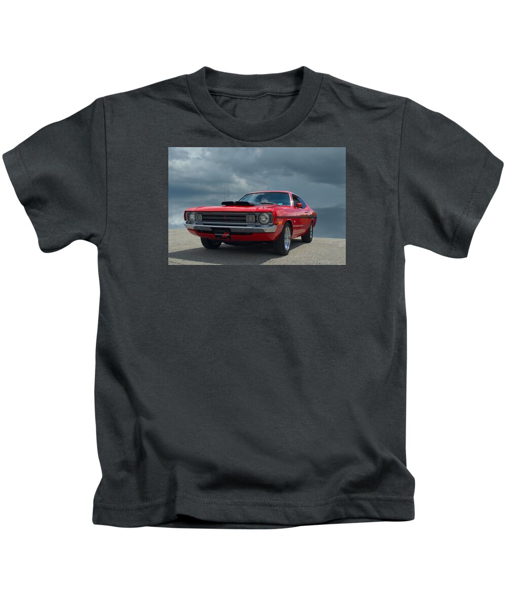 1972 Kids T-Shirt featuring the photograph 1972 Dodge Demon by Tim McCullough