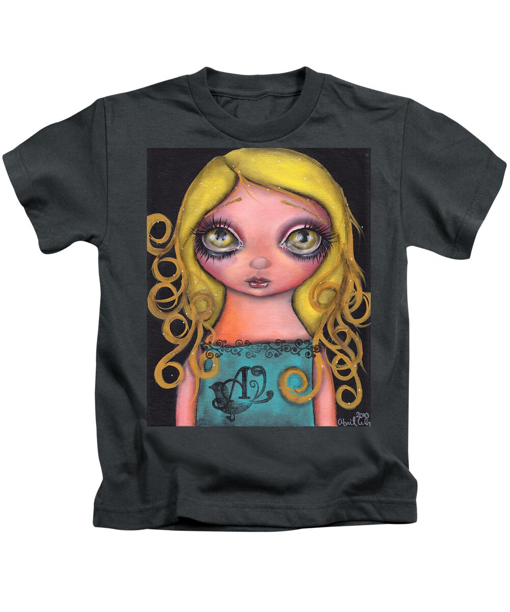 Alice In Wonderland Kids T-Shirt featuring the painting Alicia #1 by Abril Andrade