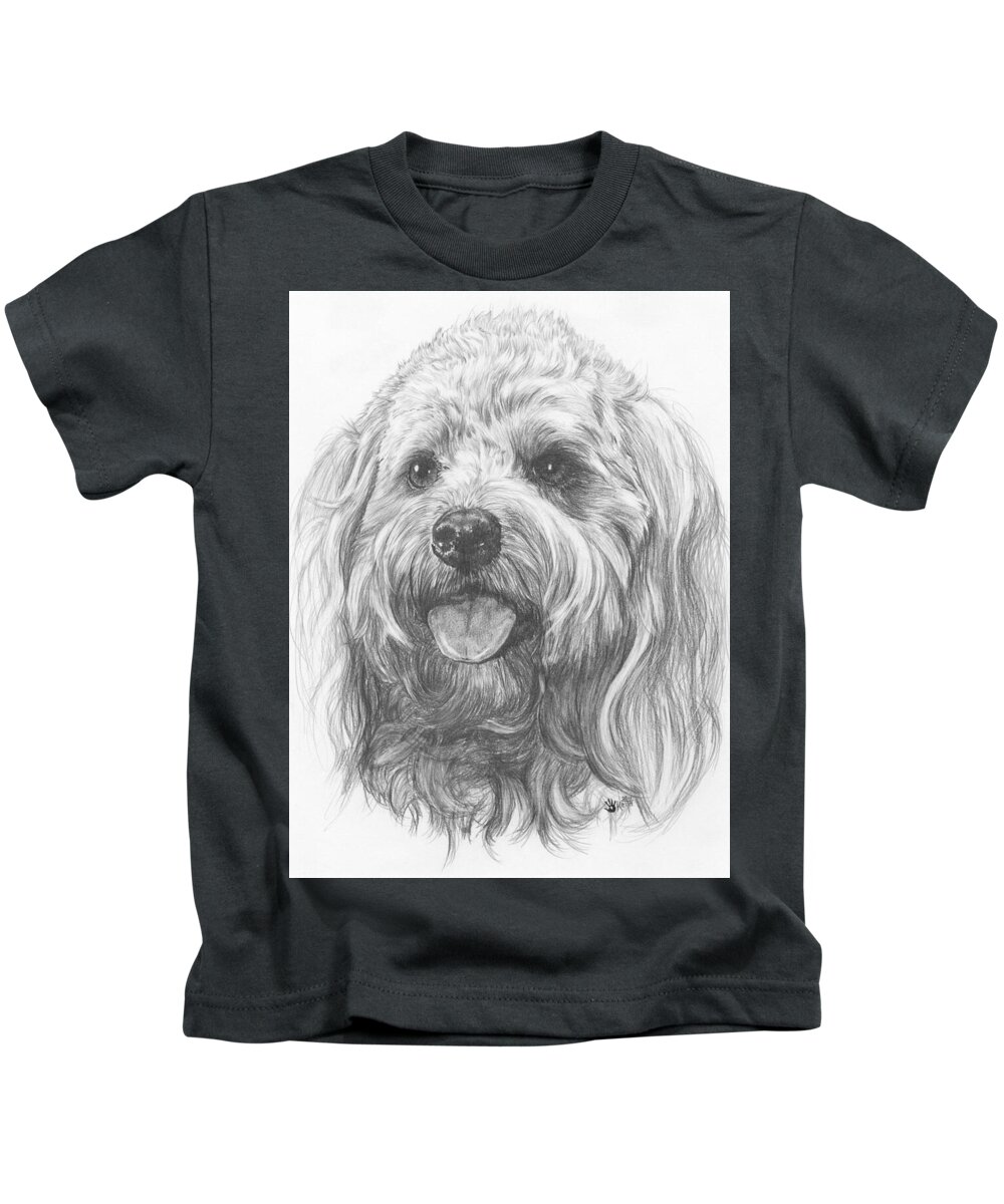 Designer Dog Kids T-Shirt featuring the drawing Cock-A-Poo by Barbara Keith