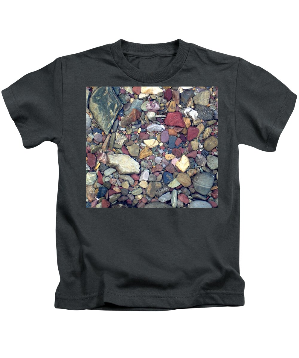 Rocks Kids T-Shirt featuring the photograph Colorful Lake Rocks by Kerri Mortenson