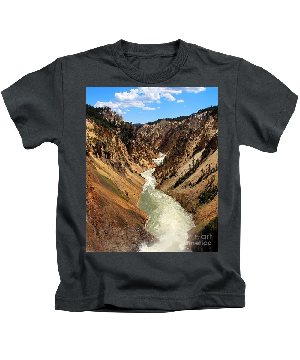 Grand Canyon Of Yellowstone Kids T-Shirt featuring the photograph Grand Canyon of Yellowstone by Jemmy Archer