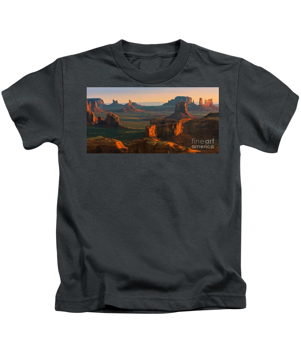 Usa Kids T-Shirt featuring the photograph Hunts Mesa in Monument Valley by Henk Meijer Photography