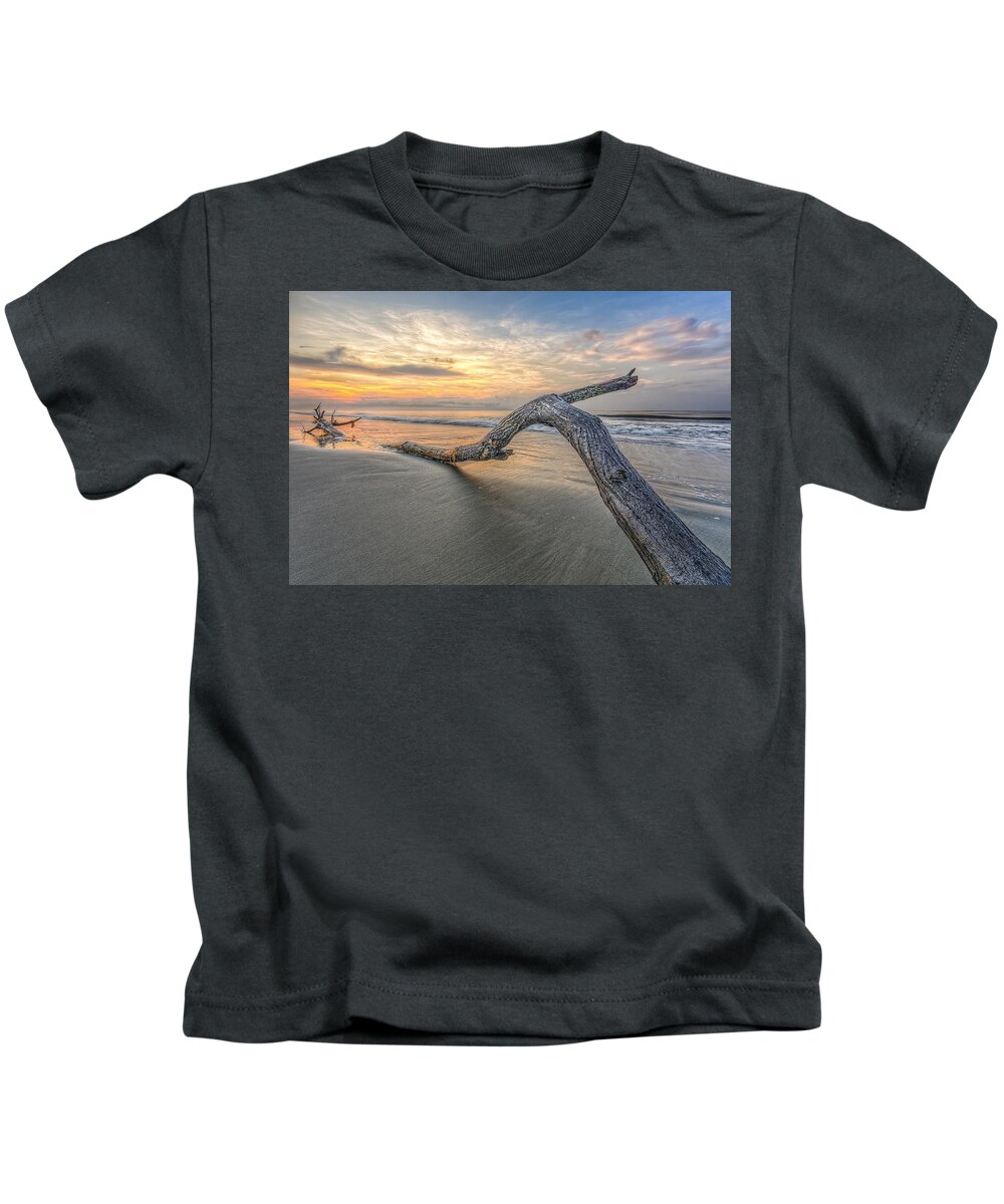 Abstract Kids T-Shirt featuring the photograph Bough in Ocean #3 by Peter Lakomy