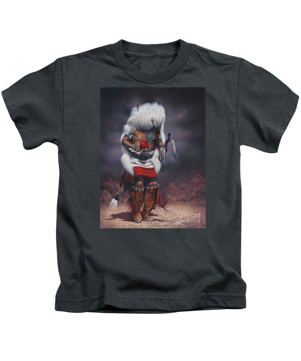 Native-american Kids T-Shirt featuring the painting Mystic Dancer by Ricardo Chavez-Mendez