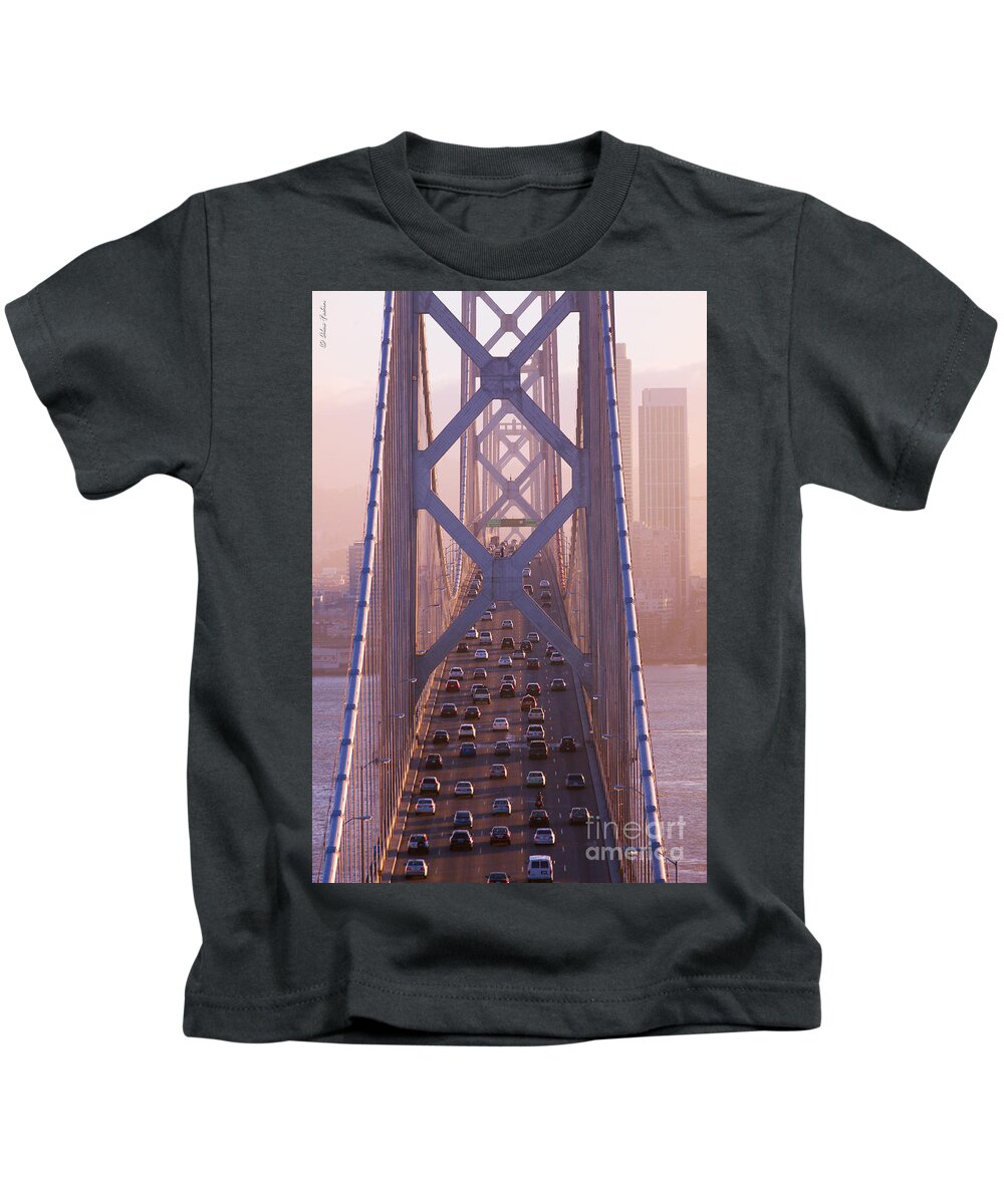 California Kids T-Shirt featuring the photograph San Francisco Bay Bridge #4 by Alexander Fedin