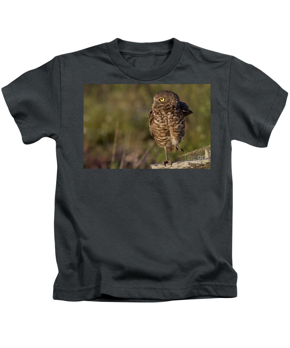 Burrowing Owl Kids T-Shirt featuring the photograph Burrowing Owl Photo by Meg Rousher