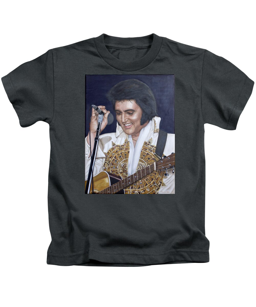 Elvis Kids T-Shirt featuring the painting 77 Sundial by Rob De Vries