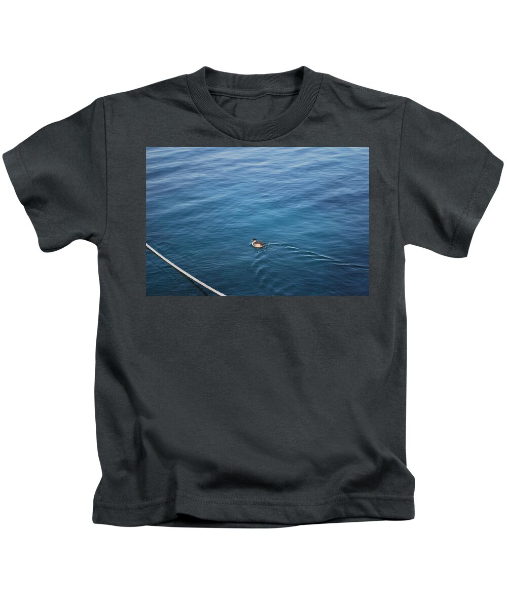 Duck Kids T-Shirt featuring the photograph A Duck by George Katechis