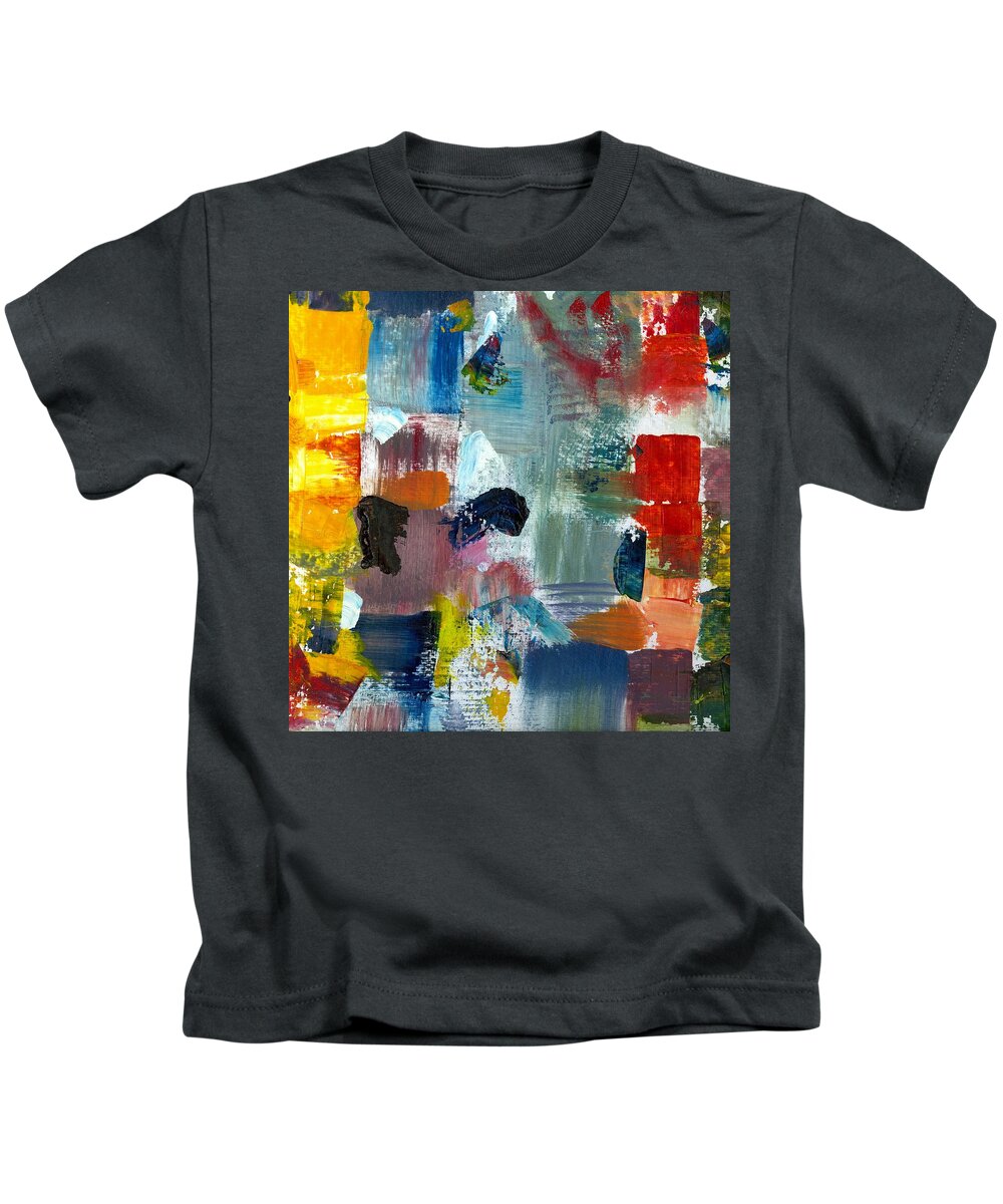 Abstract Collage Kids T-Shirt featuring the painting Abstract Color Relationships lV by Michelle Calkins