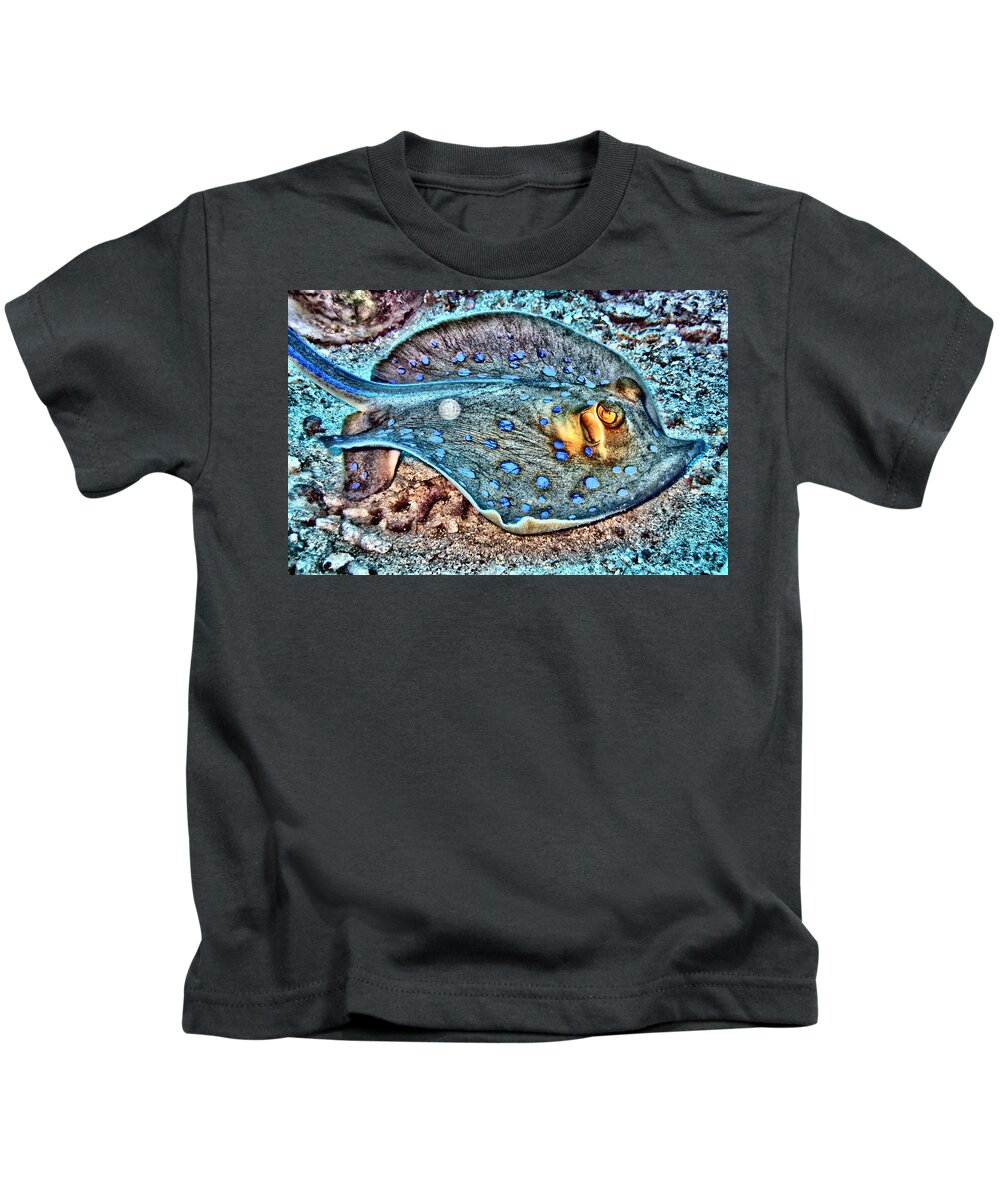 Abstract Kids T-Shirt featuring the digital art Abstract Reef Ray by Roy Pedersen