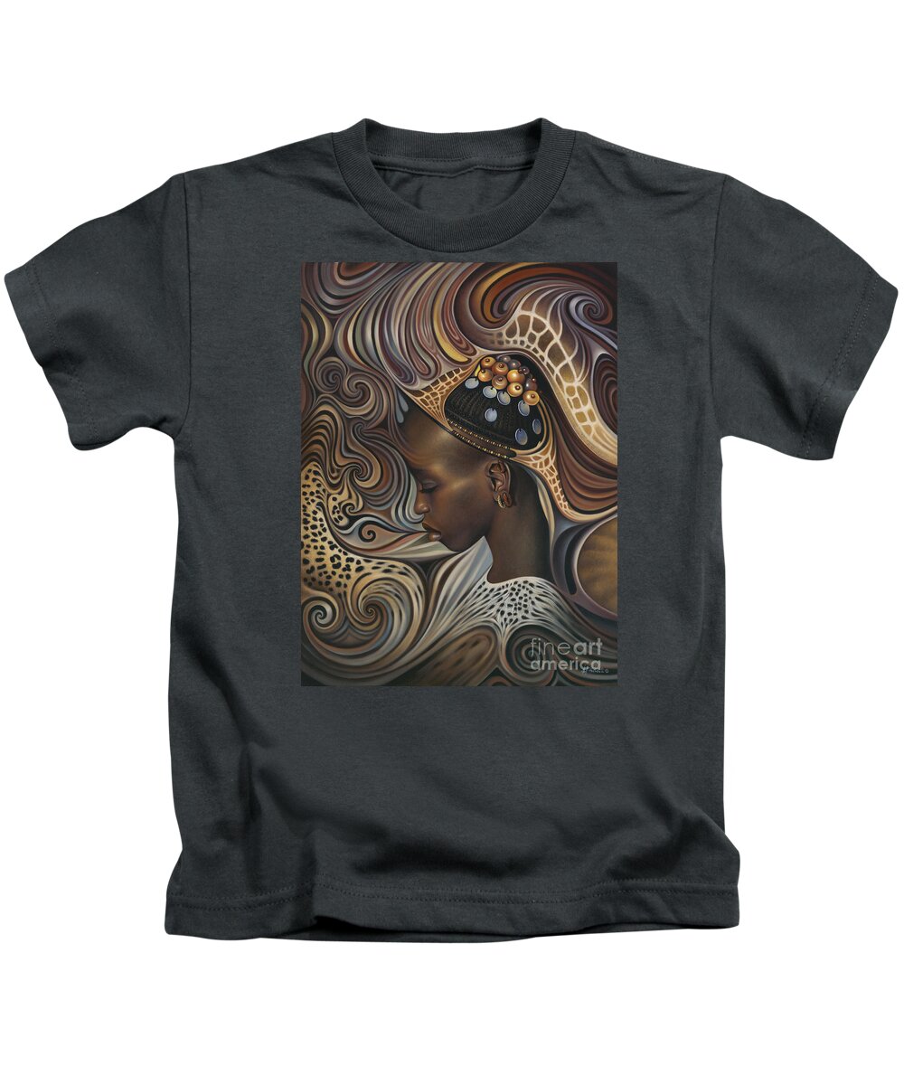 African Kids T-Shirt featuring the painting African Spirits II by Ricardo Chavez-Mendez