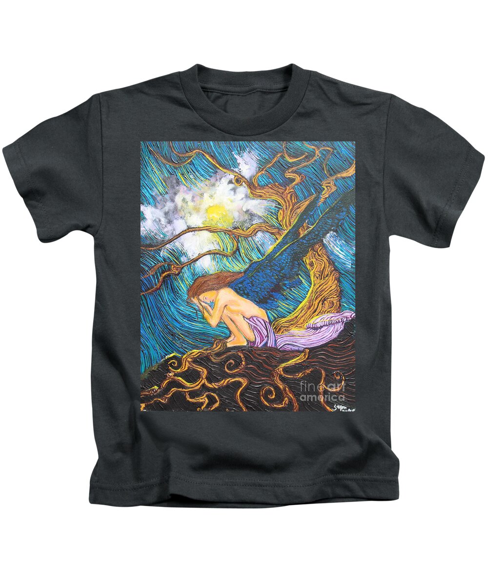 Impressionism Kids T-Shirt featuring the painting Alayah by Stefan Duncan