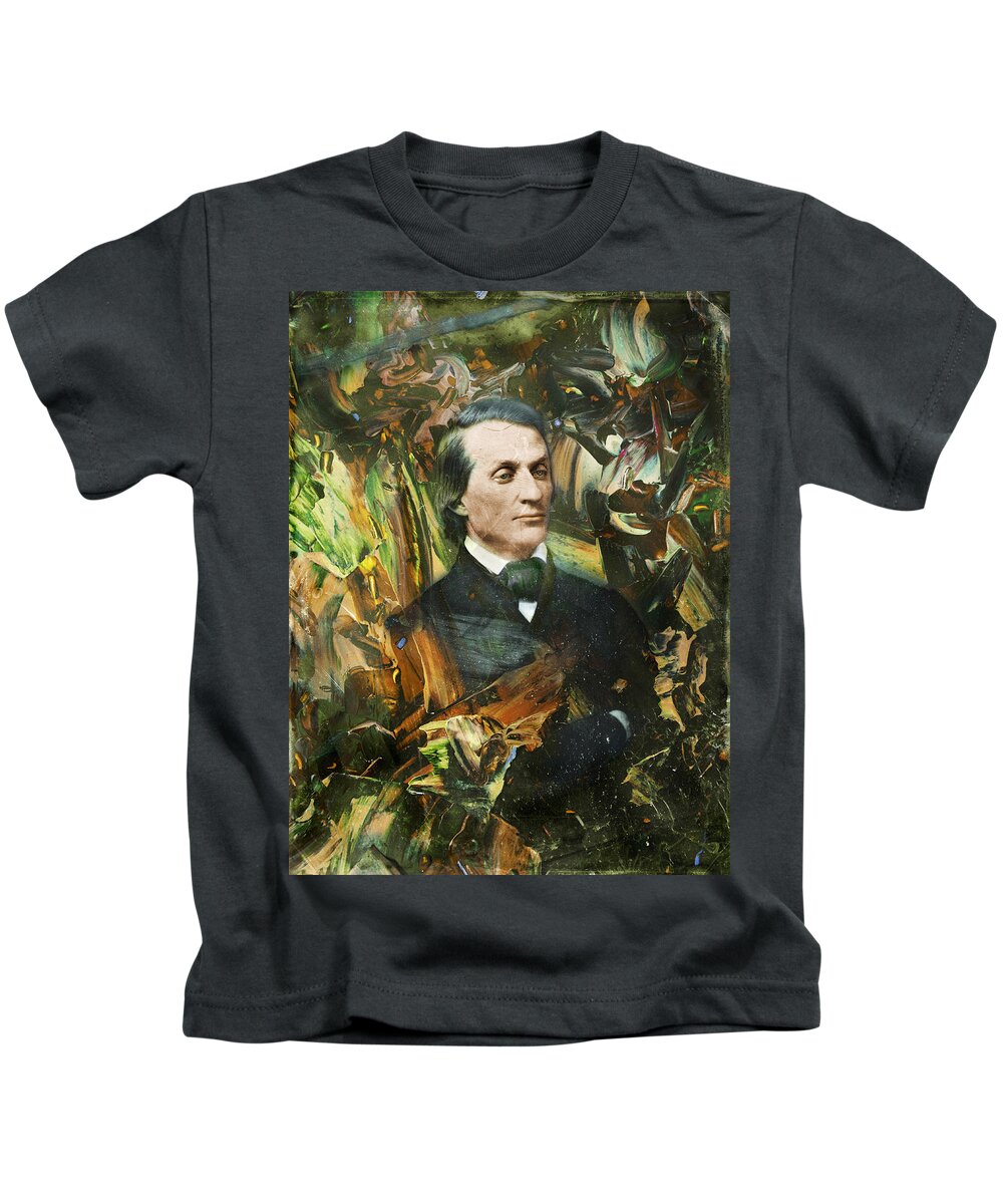 Aloof Kids T-Shirt featuring the painting Aloof Fellow 1 by James W Johnson