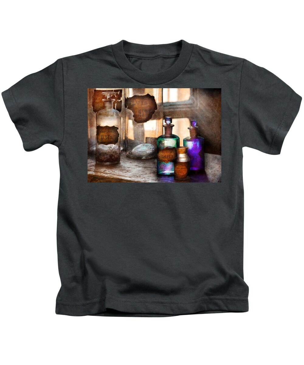 Doctor Kids T-Shirt featuring the photograph Apothecary - Oleum Rosmarini by Mike Savad