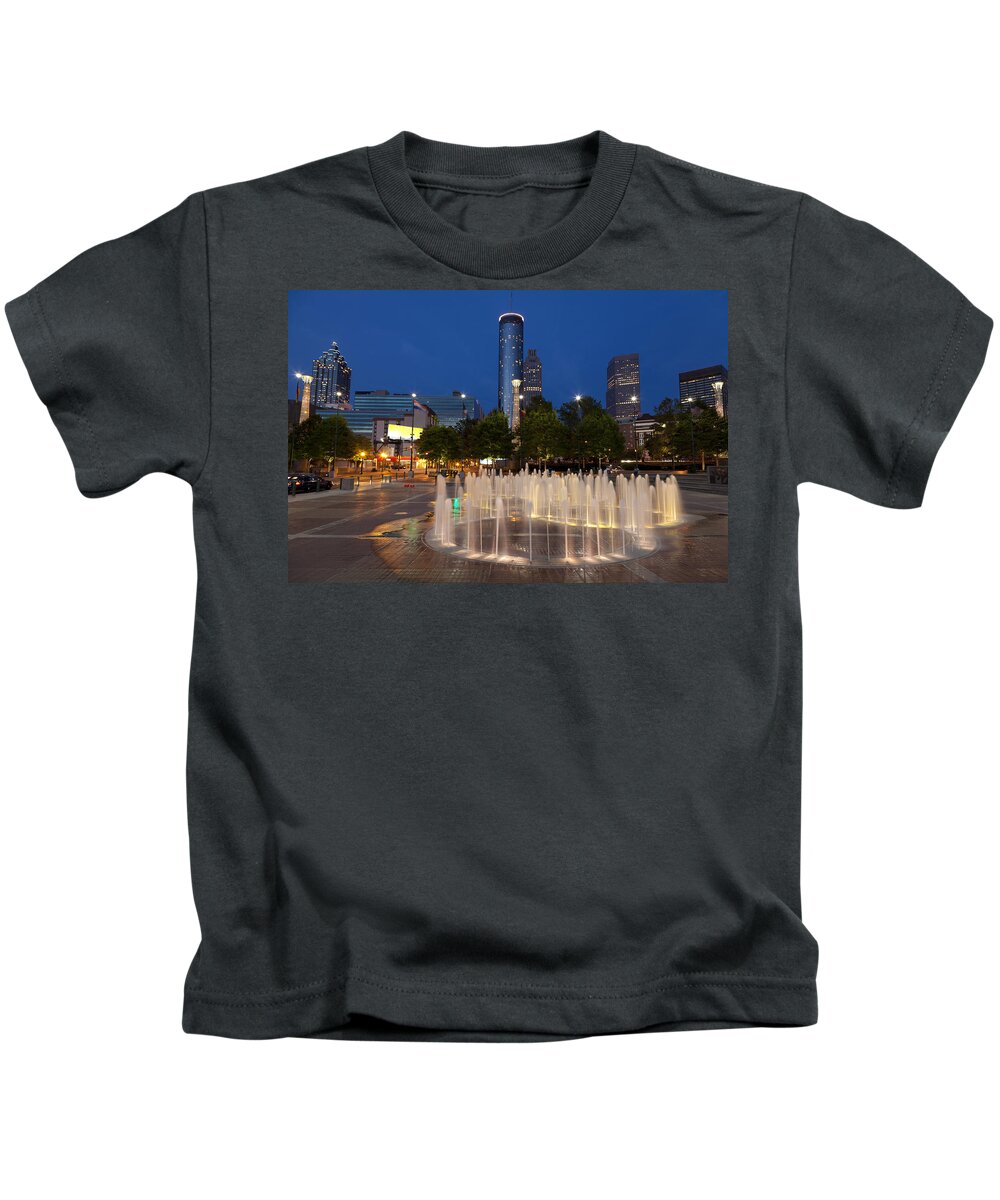 City Kids T-Shirt featuring the photograph Atlanta by Night by Alexey Stiop