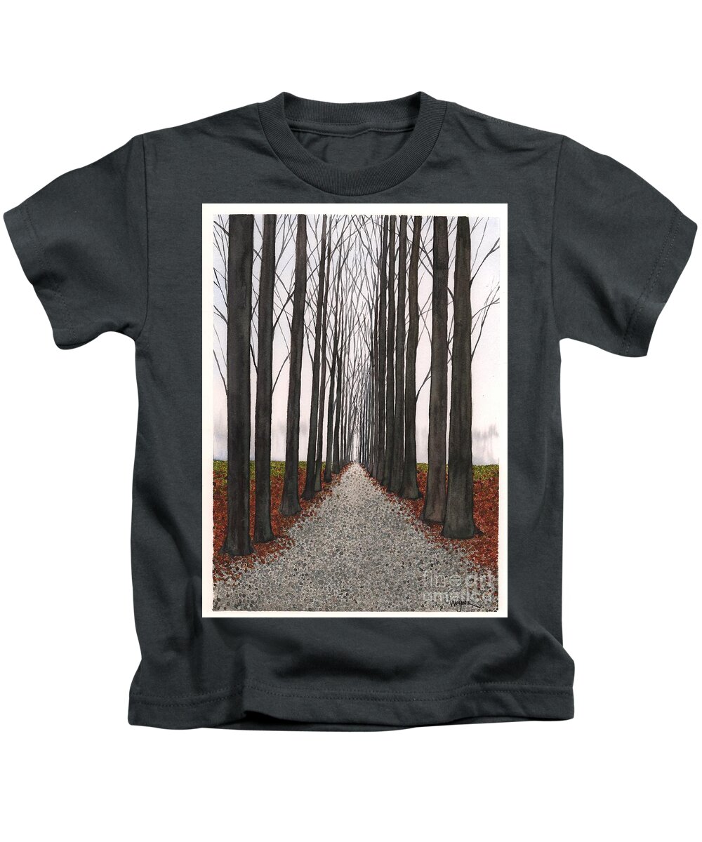 Winter Kids T-Shirt featuring the painting Winter by Hilda Wagner