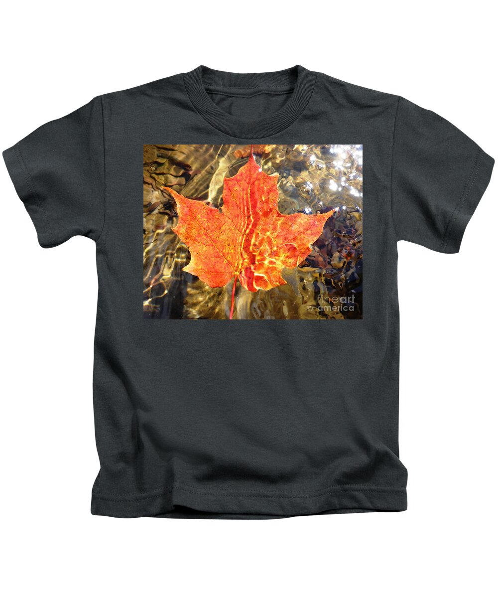Leaf Kids T-Shirt featuring the photograph Autumn Reflections by Cristina Stefan