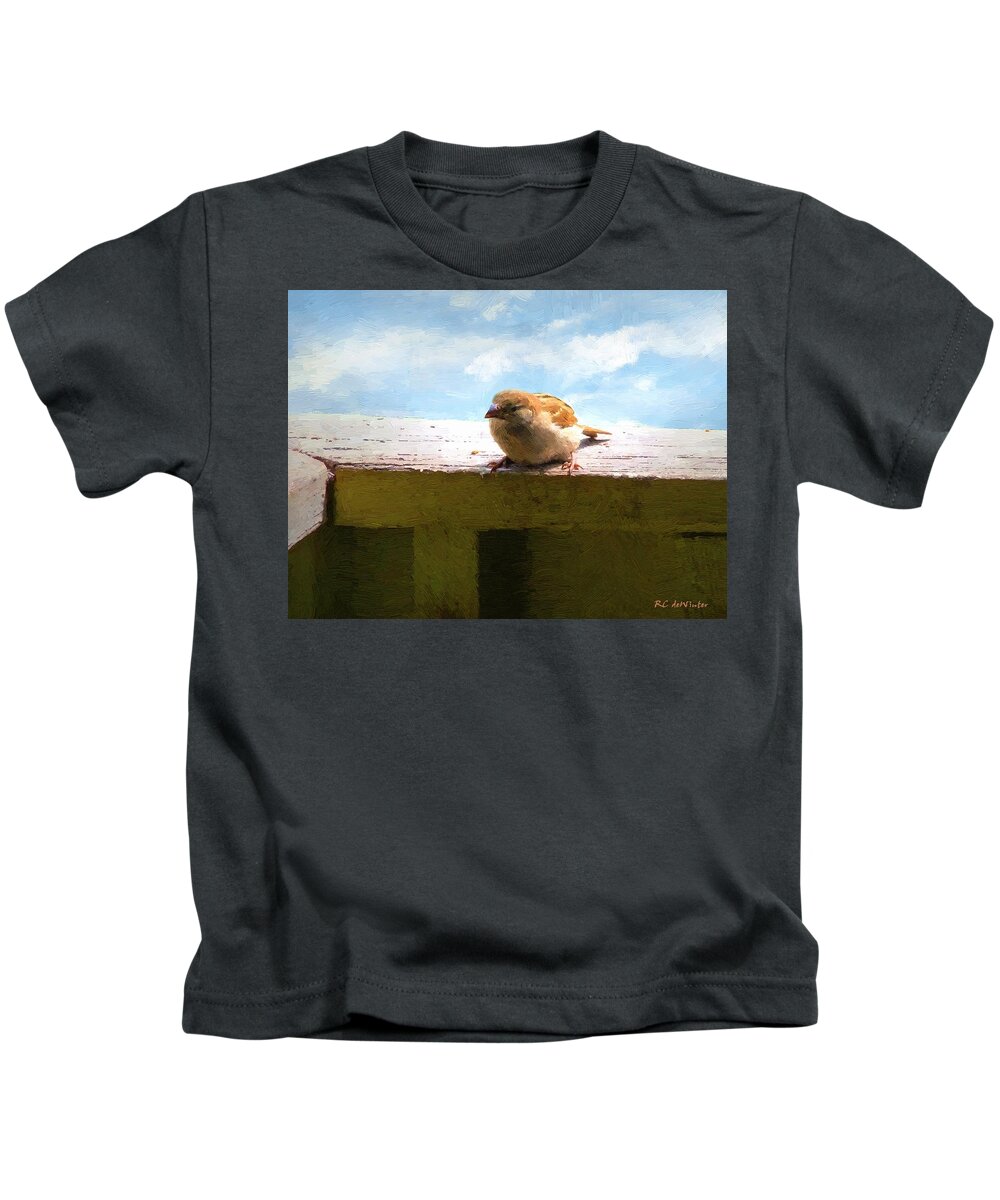 Bird Kids T-Shirt featuring the painting Aw Shucks by RC DeWinter