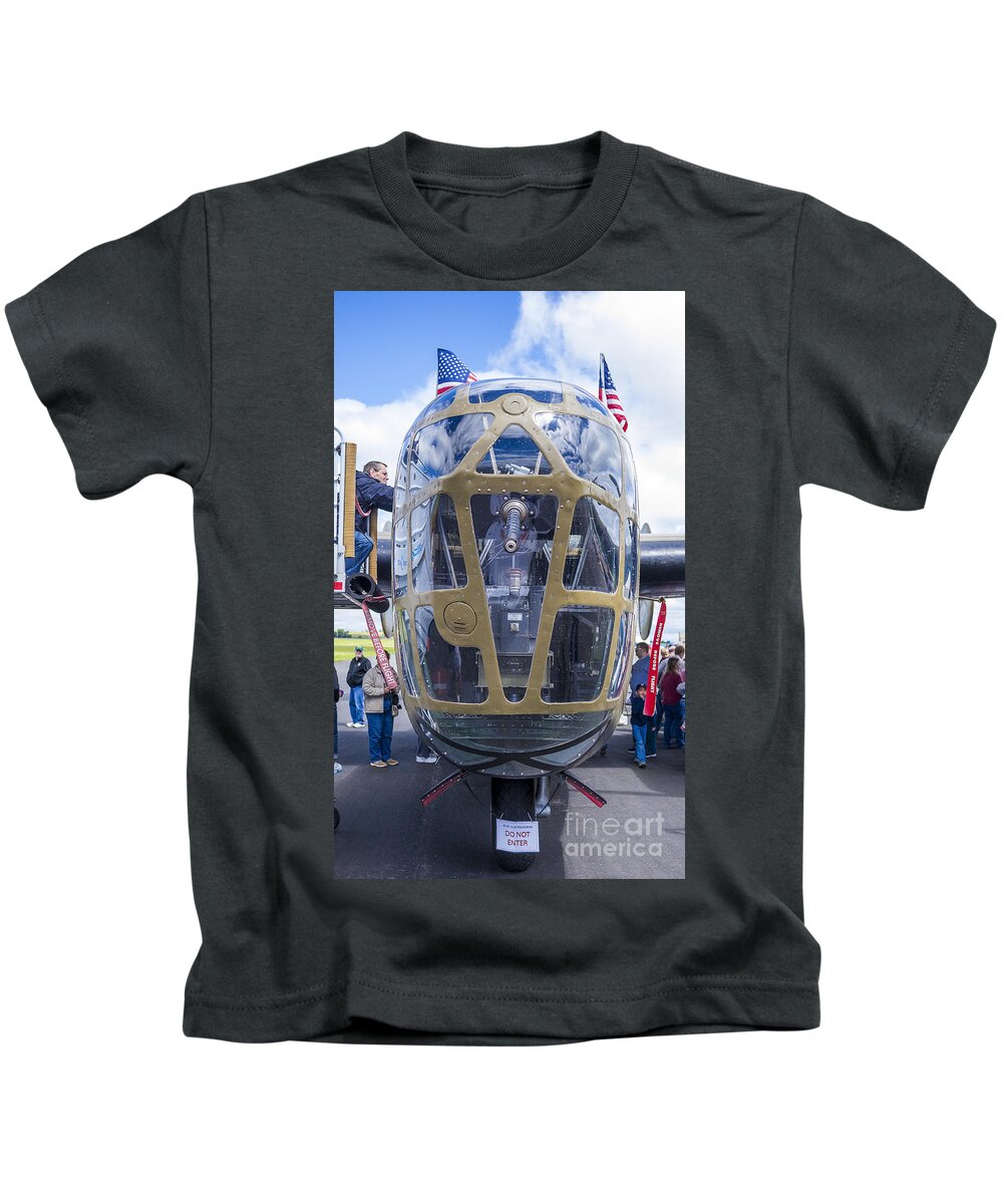 Plane Kids T-Shirt featuring the photograph B24 Liberator by Steven Ralser