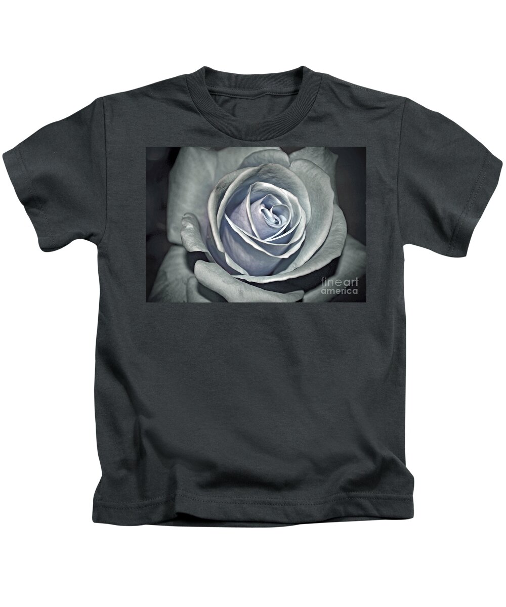 Rose Kids T-Shirt featuring the photograph Baby Blue Rose by Savannah Gibbs