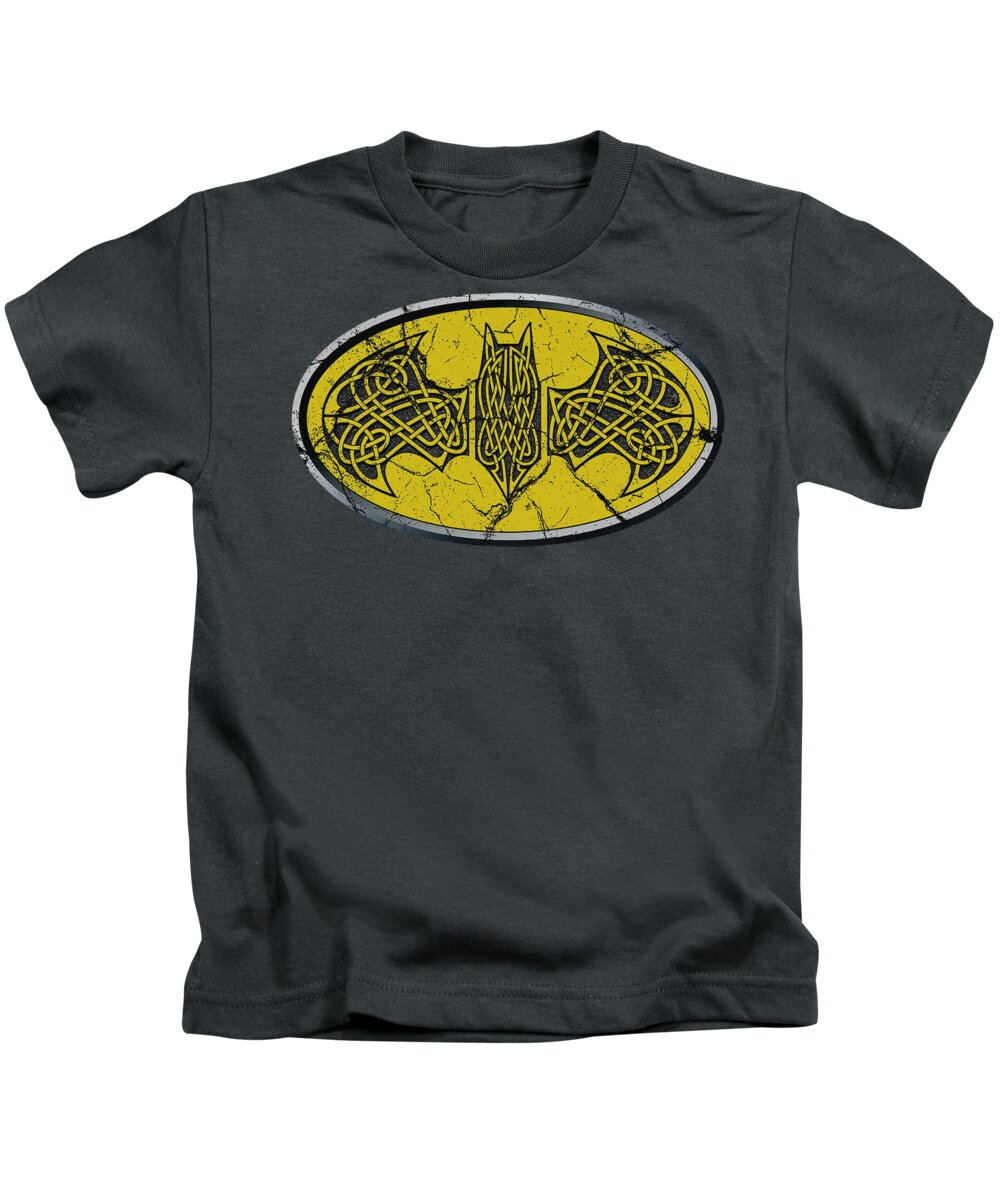 Batman Kids T-Shirt featuring the digital art Batman - Celtic Shield by Brand A