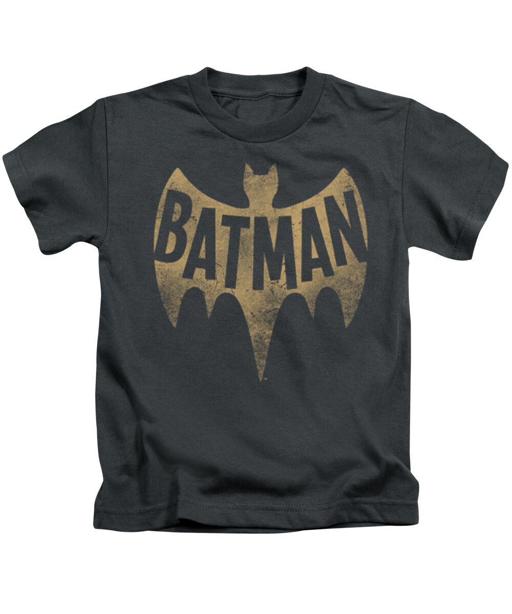 Batman Kids T-Shirt featuring the digital art Batman Classic Tv - Vintage Logo by Brand A