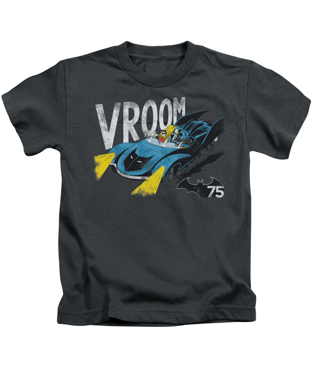 Batman Kids T-Shirt featuring the digital art Batman - Vroom by Brand A
