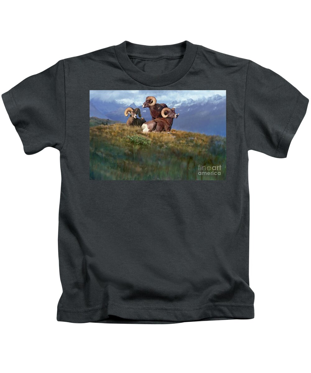Alaska Kids T-Shirt featuring the painting BBBad boy by Robert Corsetti