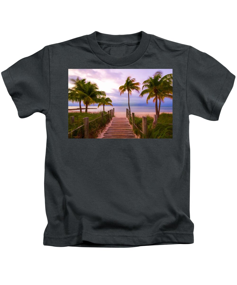 Florida Kids T-Shirt featuring the photograph Beach Path by Stefan Mazzola