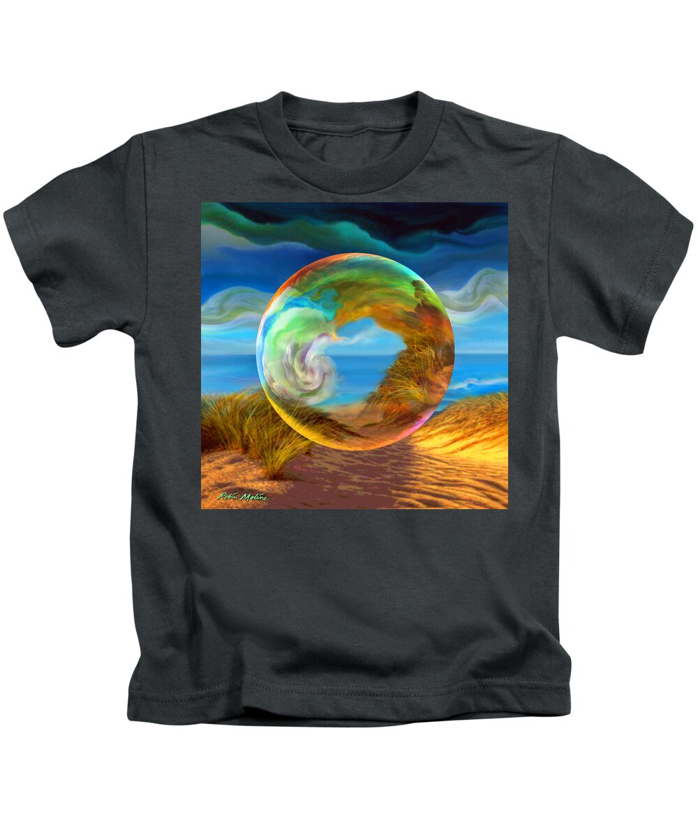 Sea Painting Kids T-Shirt featuring the painting Beyond the Sea by Robin Moline