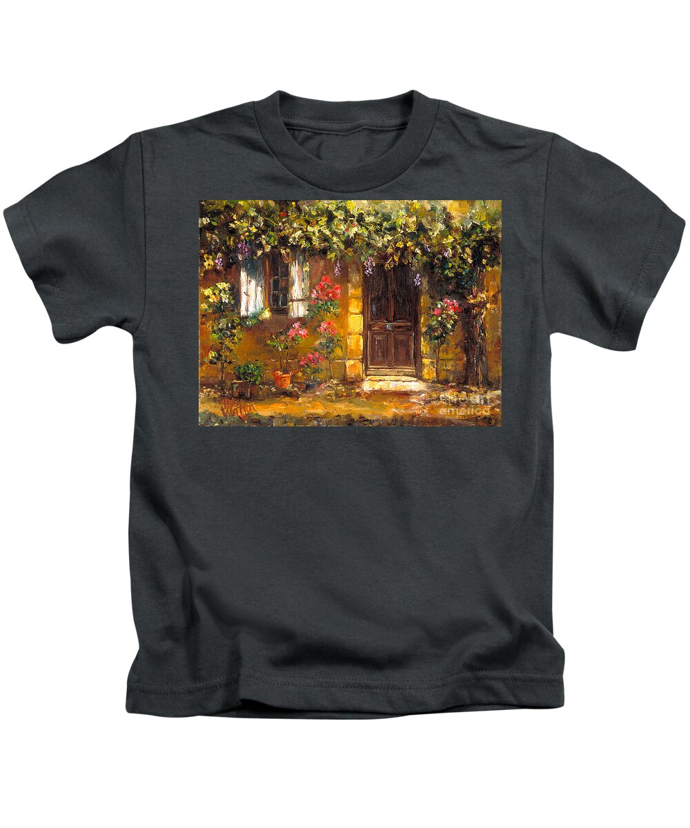 Door Kids T-Shirt featuring the painting Bienvenue a' Provence by Patsy Walton