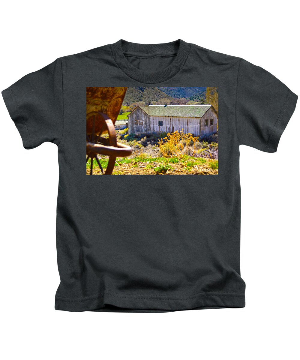  Landscape Paintings Kids T-Shirt featuring the photograph Big Canyon Ranch by Mayhem Mediums