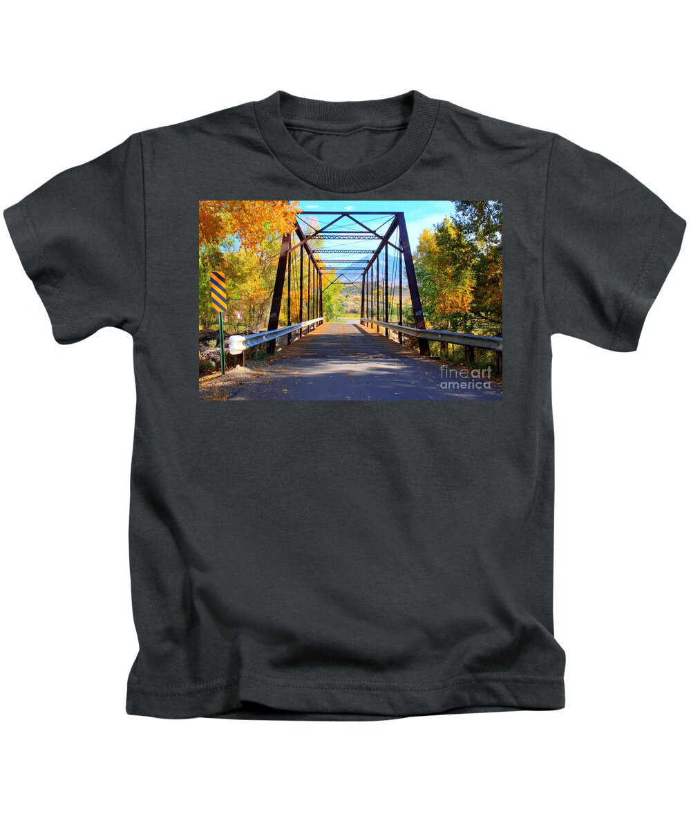 Colorado Kids T-Shirt featuring the photograph Black Bridge by Bob Hislop