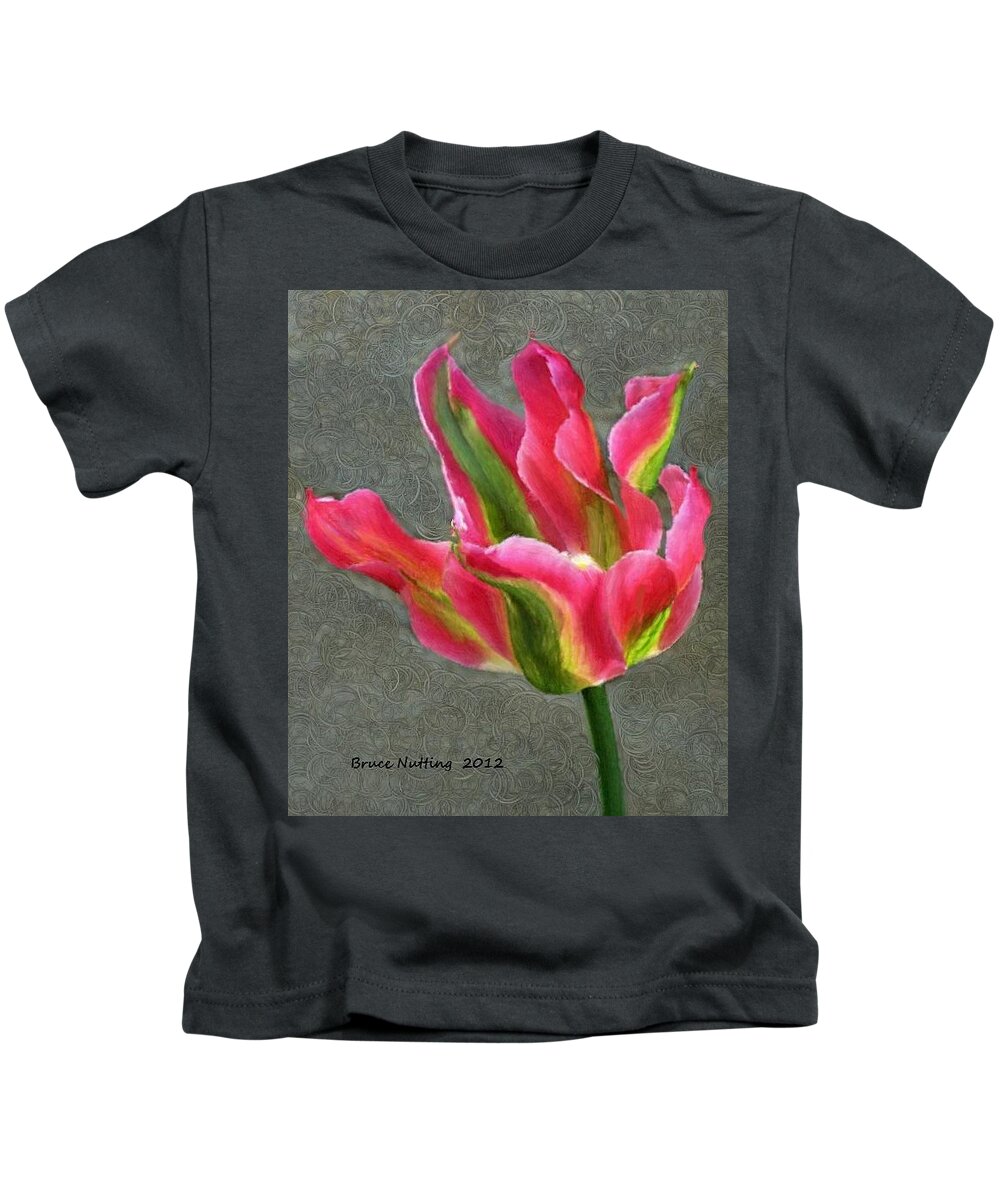 Flower Kids T-Shirt featuring the painting Blooming Pink by Bruce Nutting
