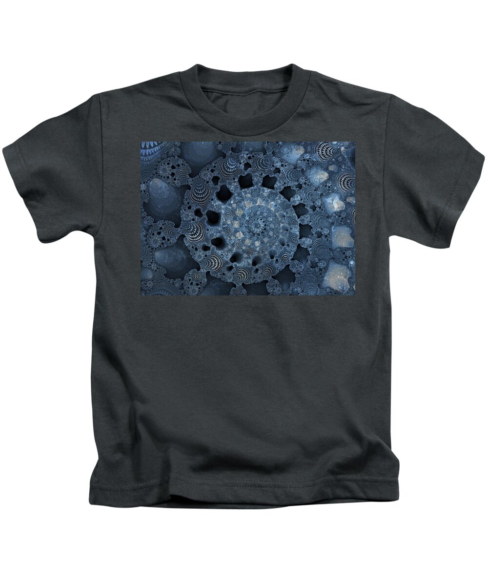 Fractal Kids T-Shirt featuring the photograph Blue Agate by Carol Senske