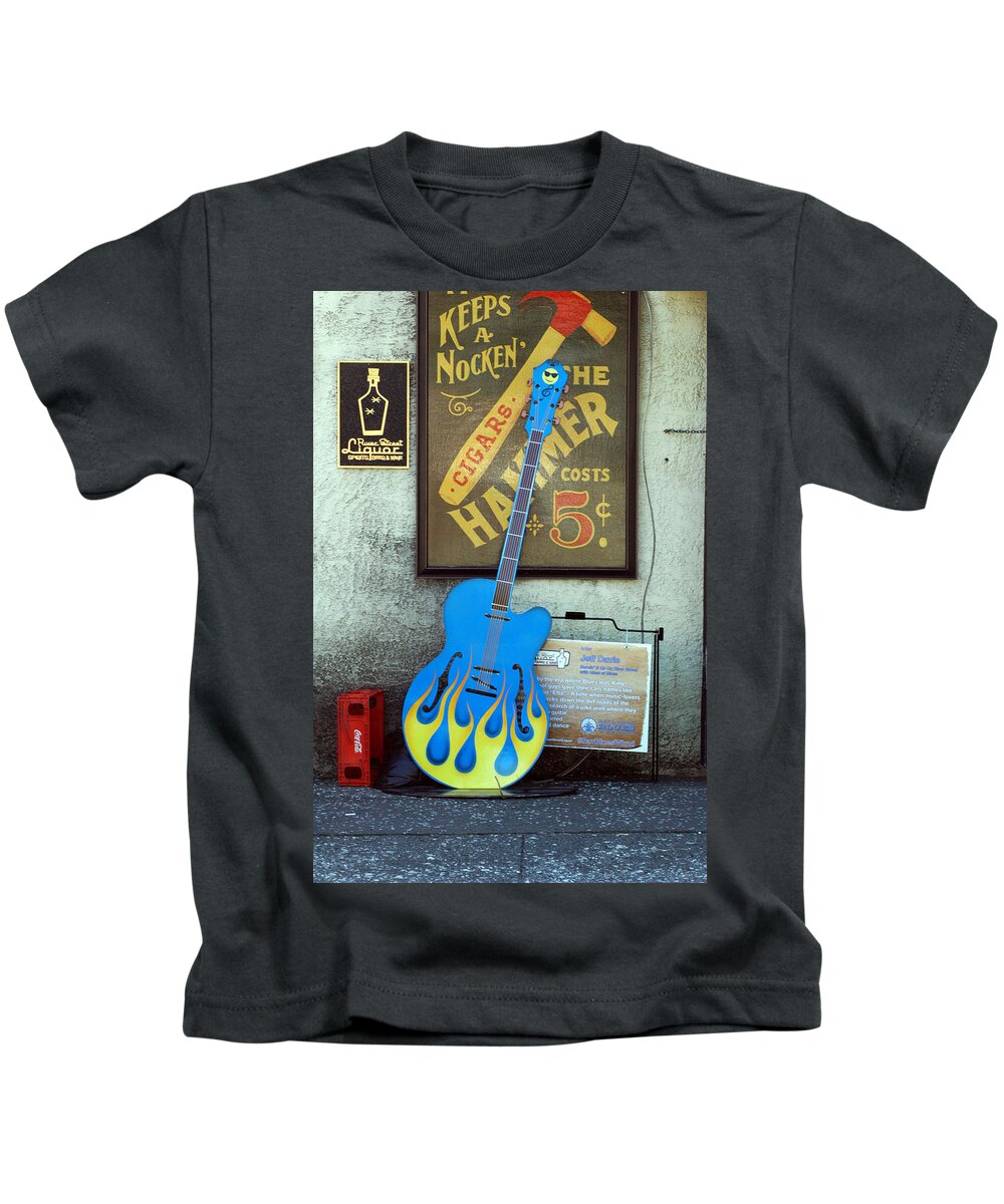 Savannah Kids T-Shirt featuring the photograph Blue Guitar by David Weeks