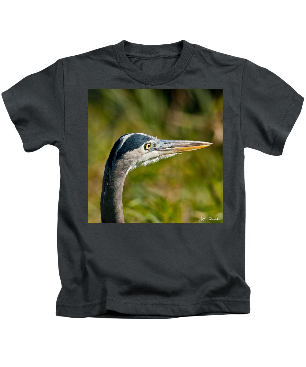 Adult Kids T-Shirt featuring the photograph Blue Heron by Jeff Goulden